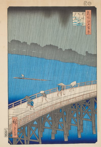 Downpour at Ohashi Bridge, Atake by Utagawa Hiroshige
